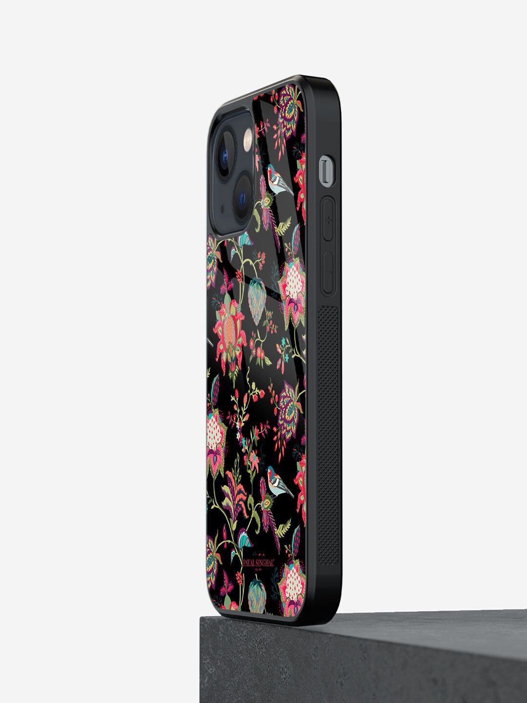 

macmerise Black Printed Payal Singhal Chidiya Glass Iphone 13 Mini Phone Case