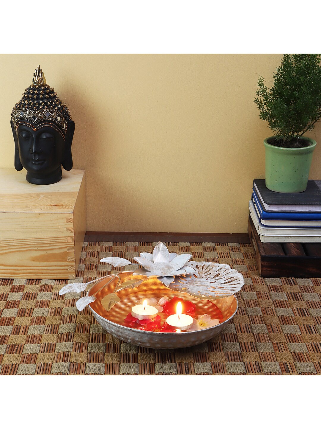 

Amaya Decors Gold-Toned Pooja Urli Bowl
