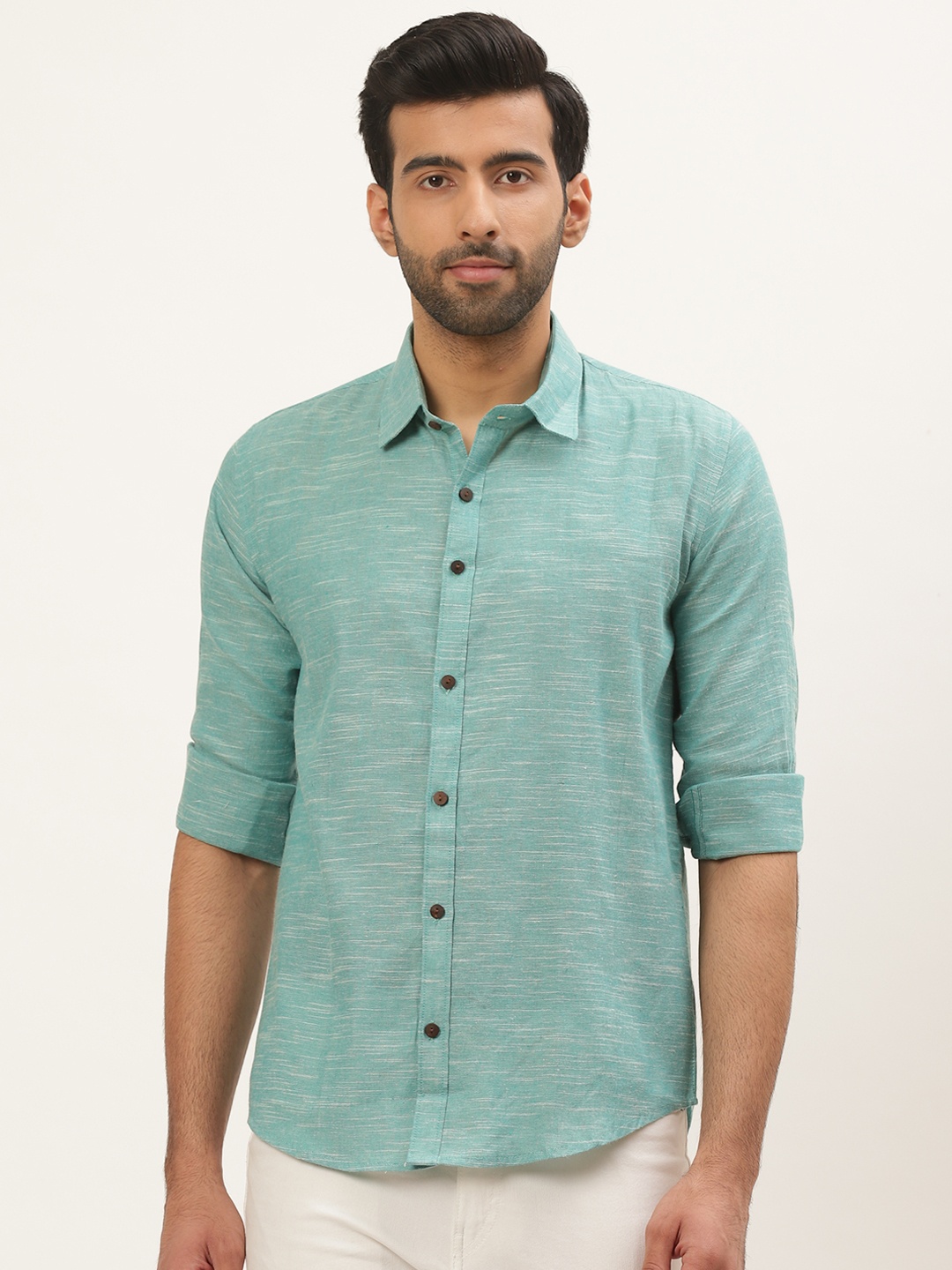 

Tistabene Men Green Comfort Cotton Casual Shirt