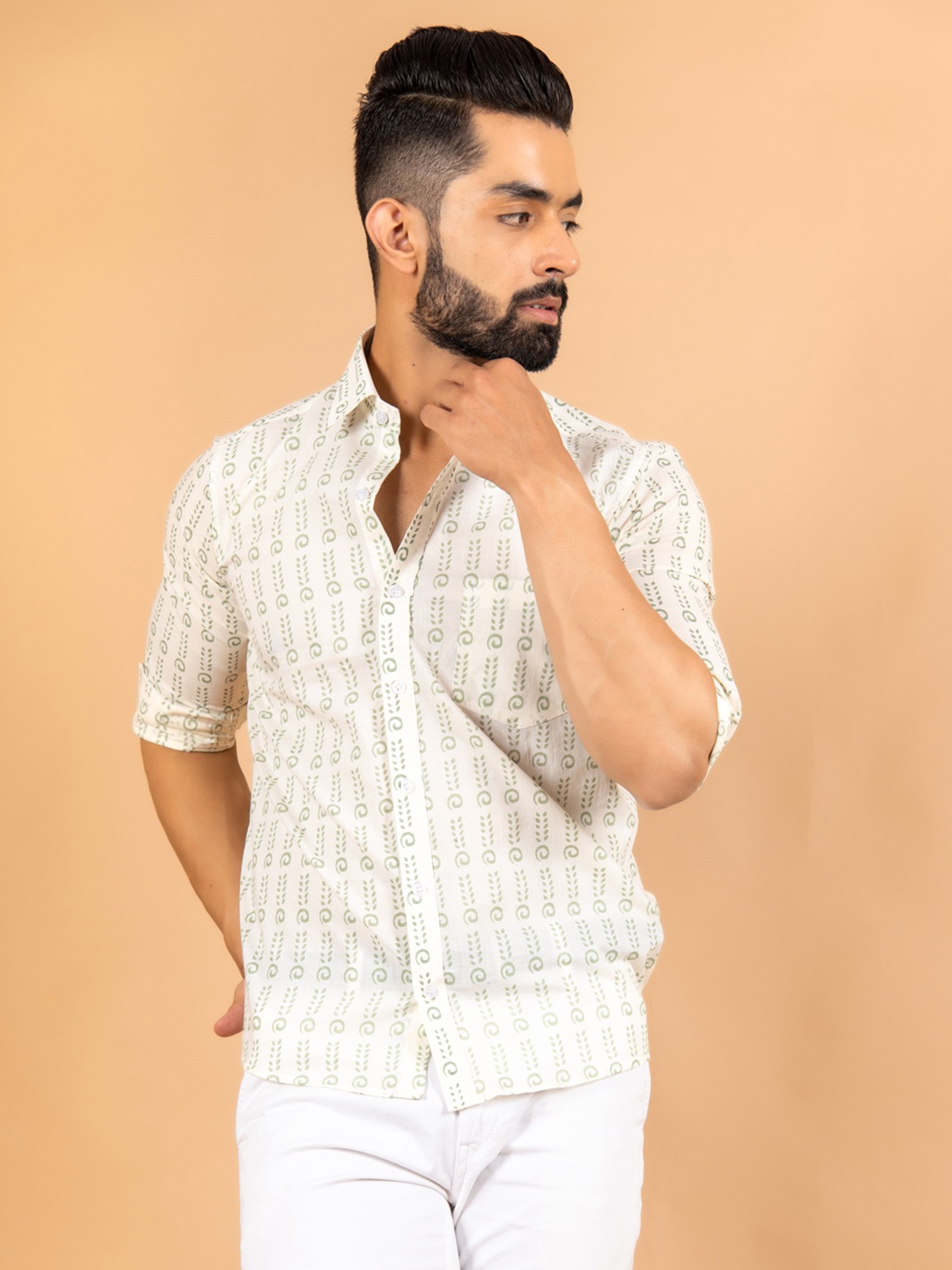 

Tistabene Men White Comfort Checked Casual Shirt