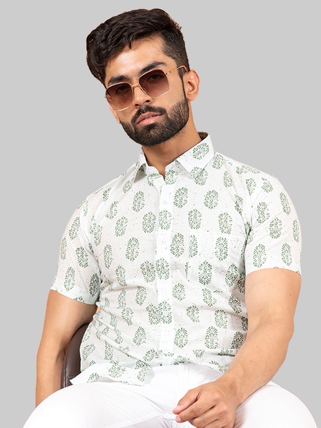 

Tistabene Men White Comfort Jaipuri Printed Casual Shirt