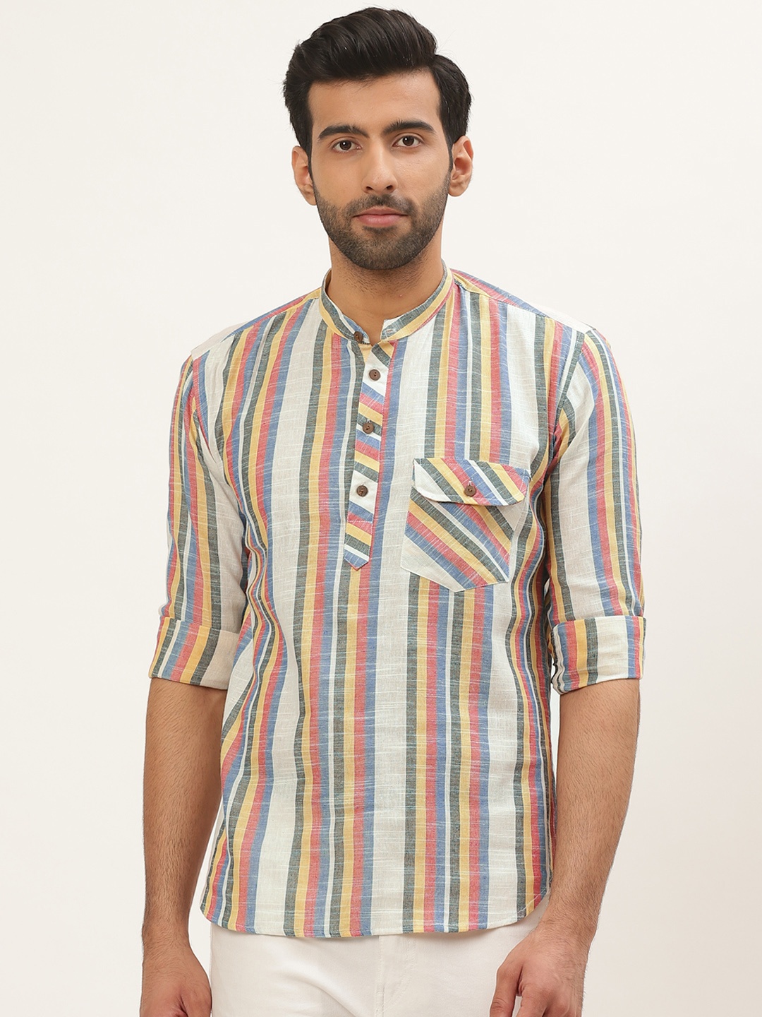 Tistabene Men Multicolor Striped Cotton Casual Shirt, Multi