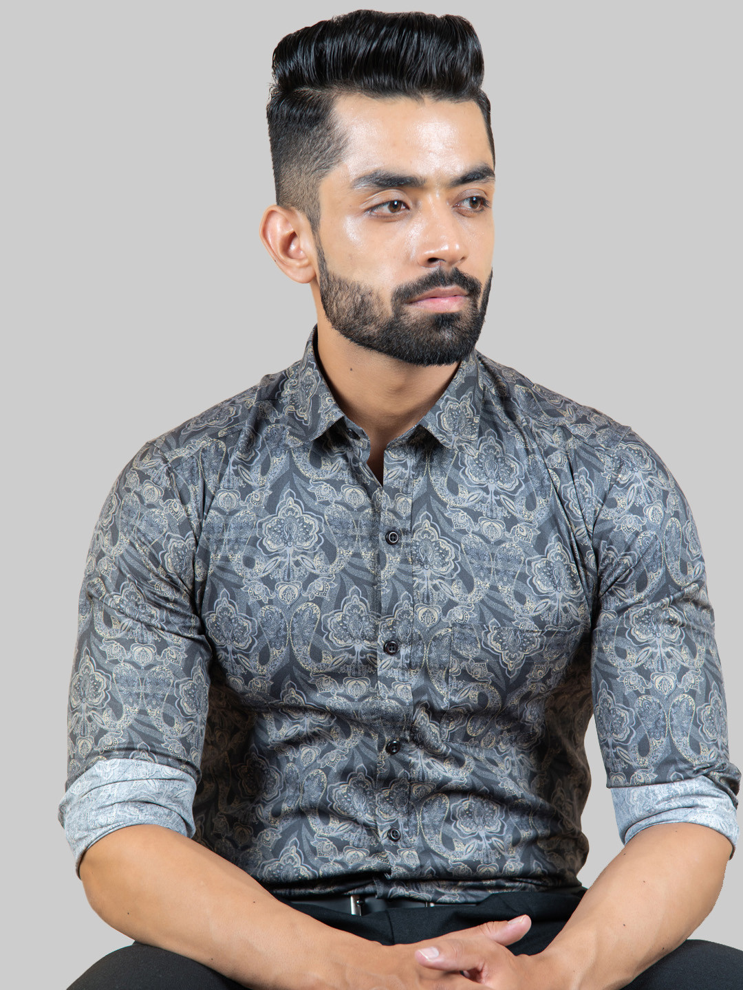 

Tistabene Men Black Comfort Printed Formal Shirt