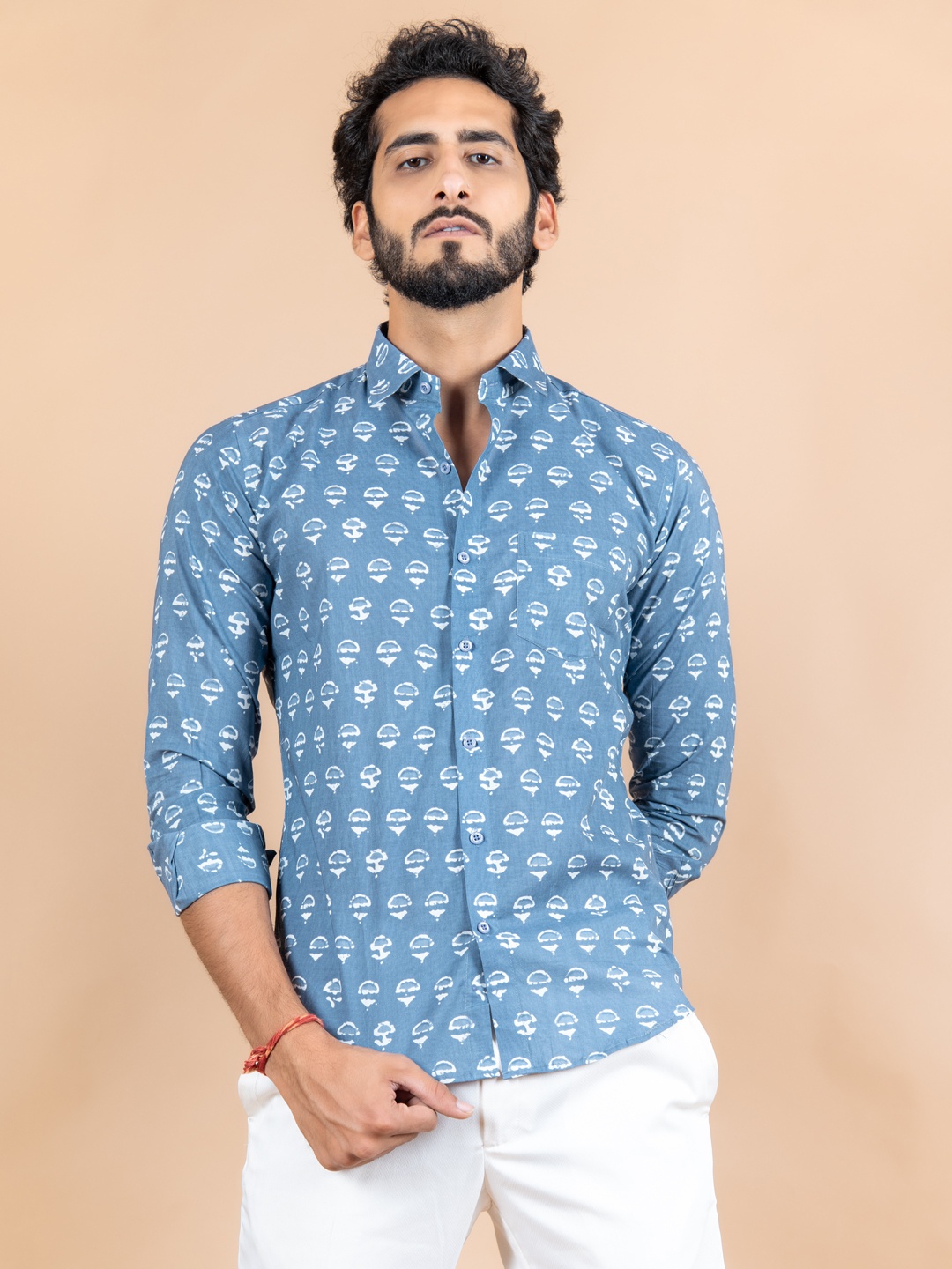 

Tistabene Men Grey Comfort Floral Printed Casual Shirt