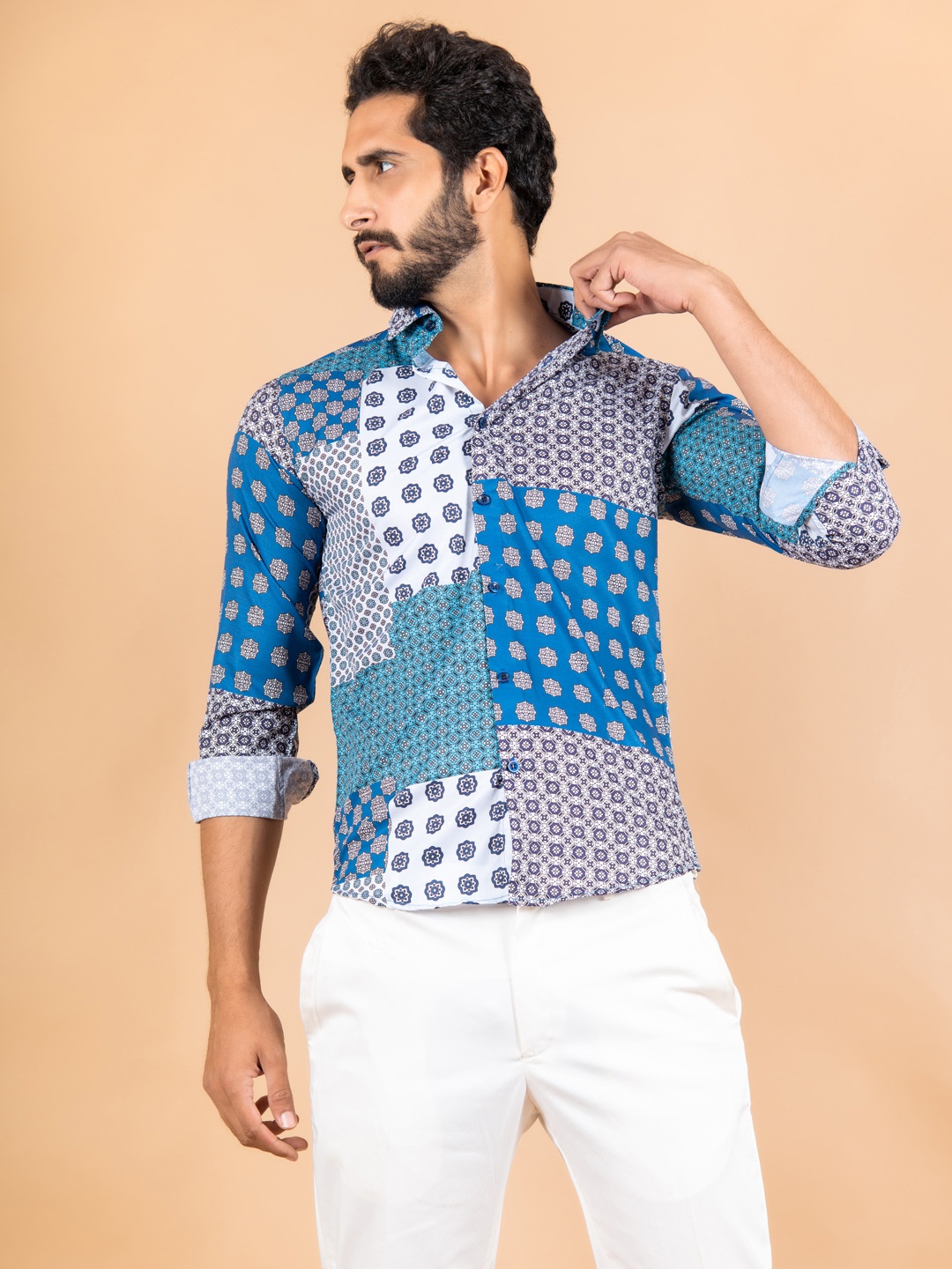 

Tistabene Men Blue Comfort Floral Printed Casual Shirt