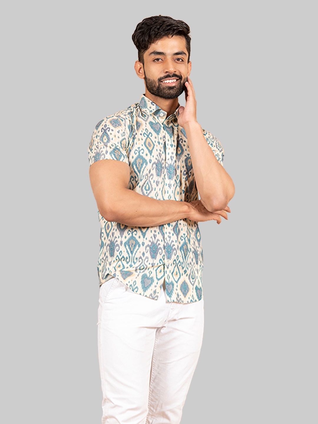 

Tistabene Men Off White Comfort Printed Casual Shirt