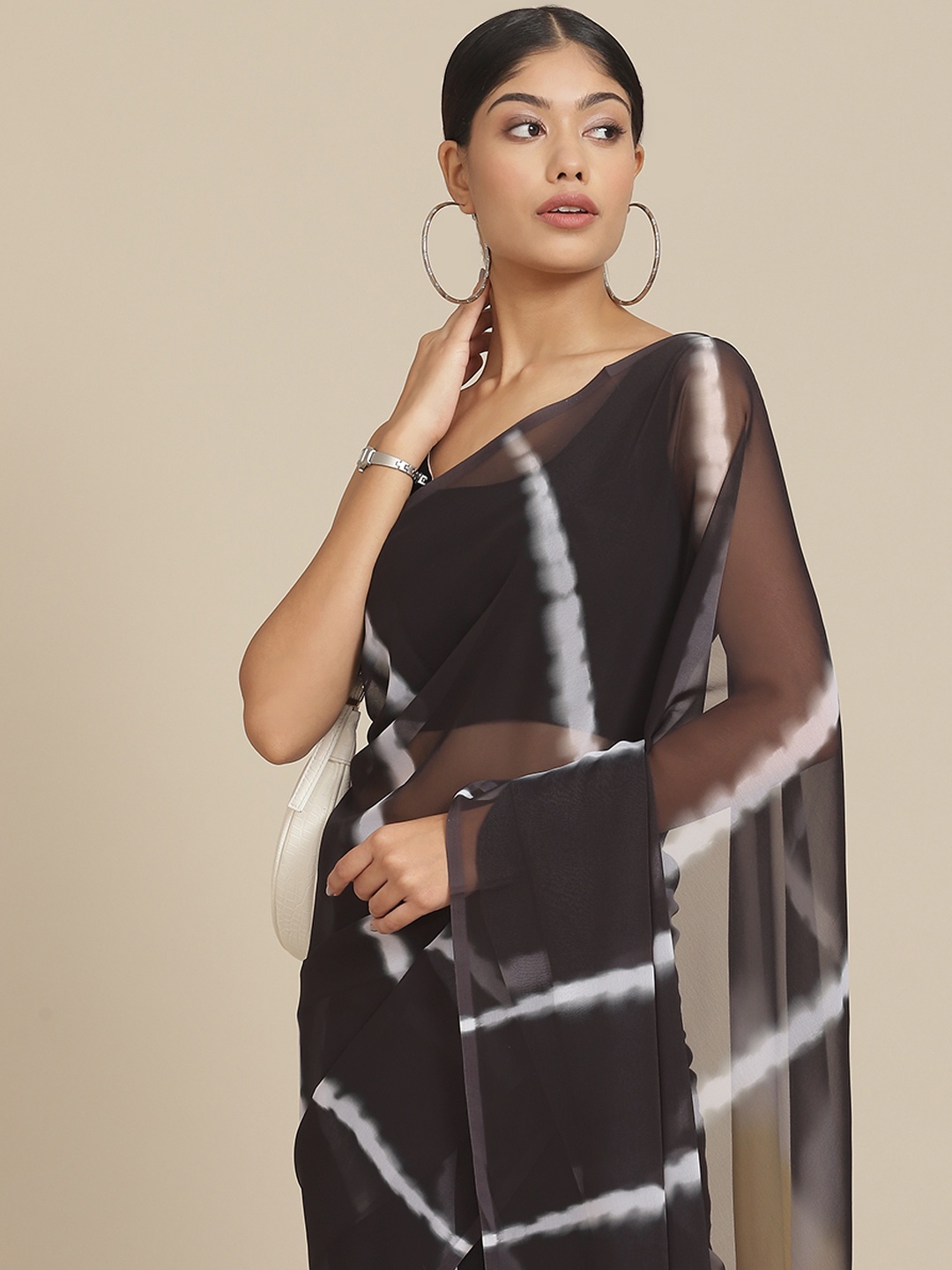 

Ishin Black & Yellow Tie and Dye Saree