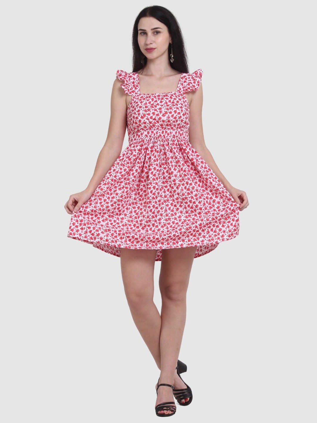 

The Label Bar Pink & White Floral Printed Dress