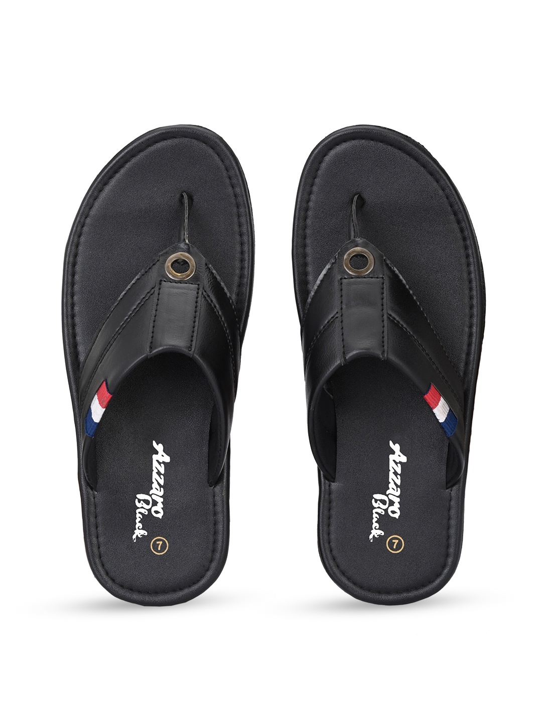 

Azzaro Black Men Black & White Thong Flip-Flops