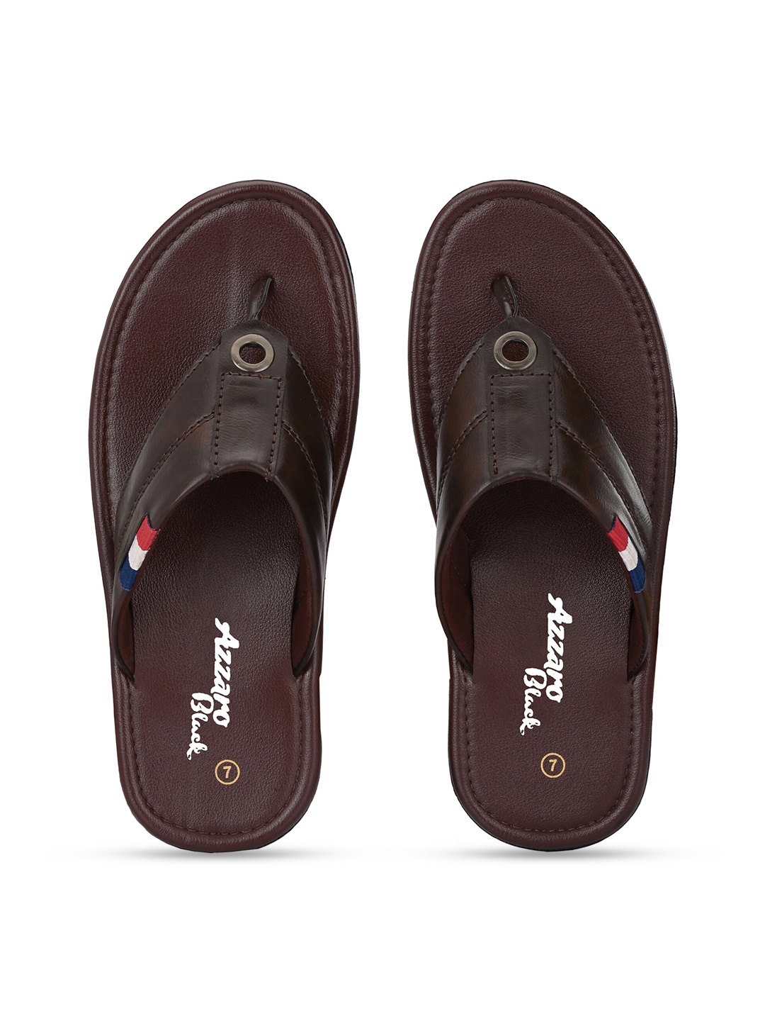 

Azzaro Black Men Brown Solid Thong Flip-Flops