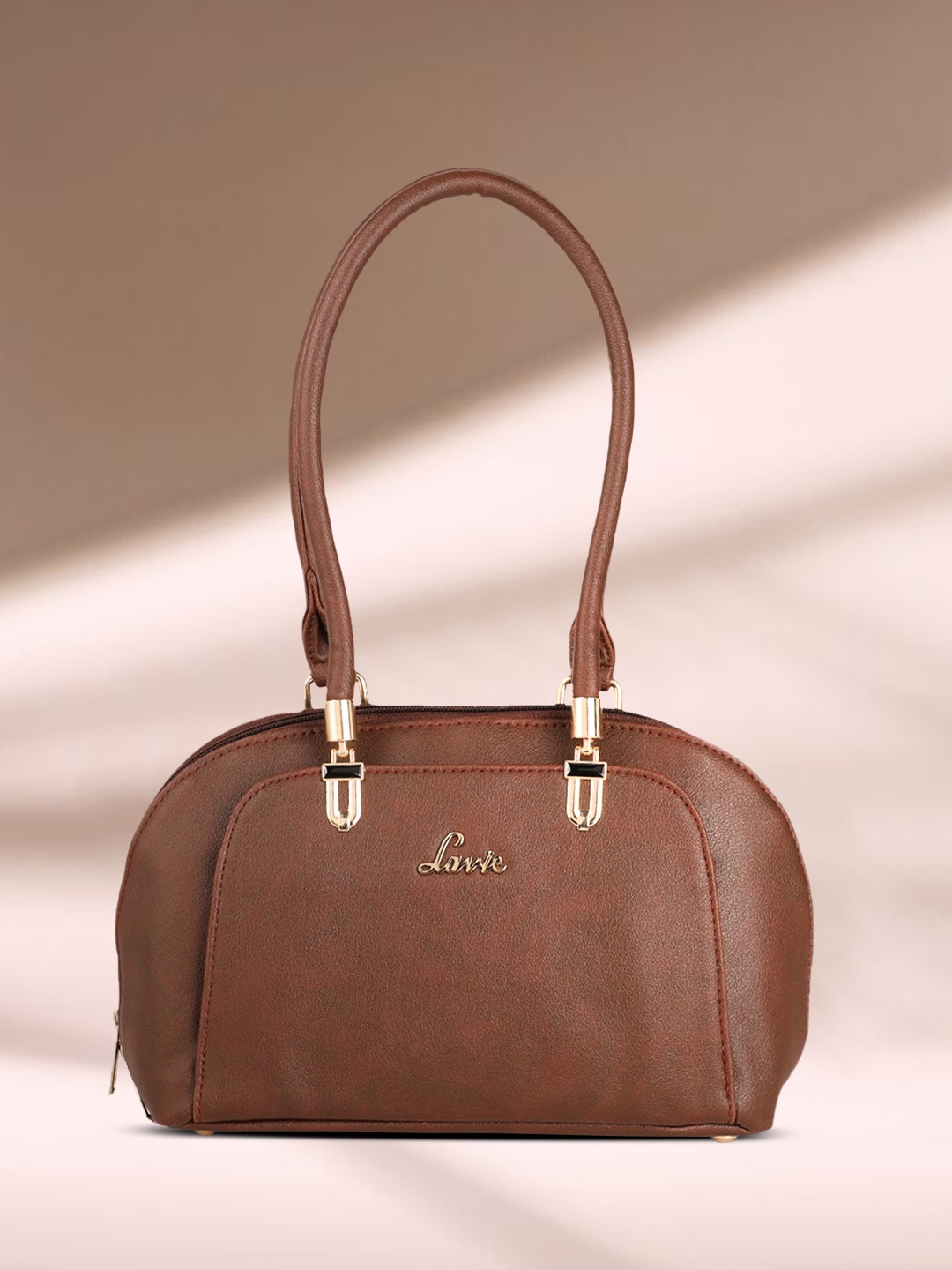 

Lavie Brown Textured 3C Ziana Dome Satchel Handbag