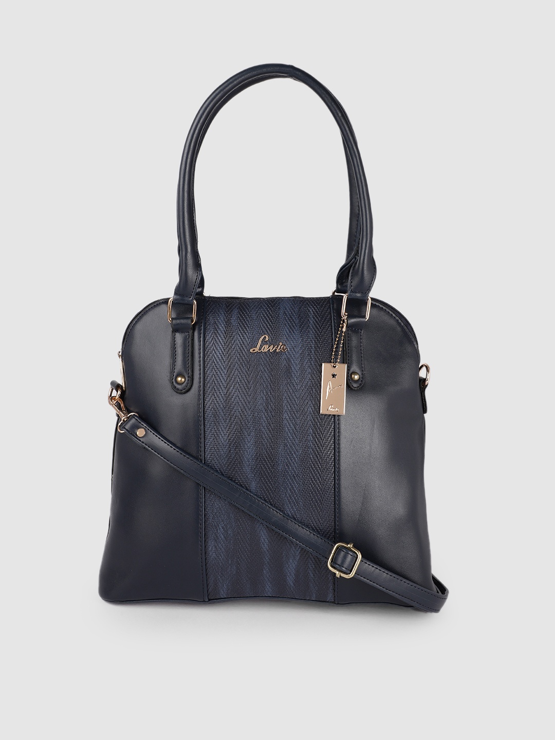 

Lavie Navy Blue Textured Shoulder Bag