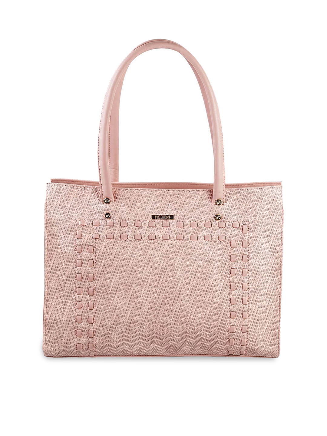 

Metro Peach-Coloured Structured Shoulder Bag
