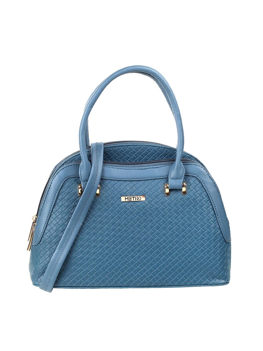 

Metro Blue PU Structured Handheld Bag