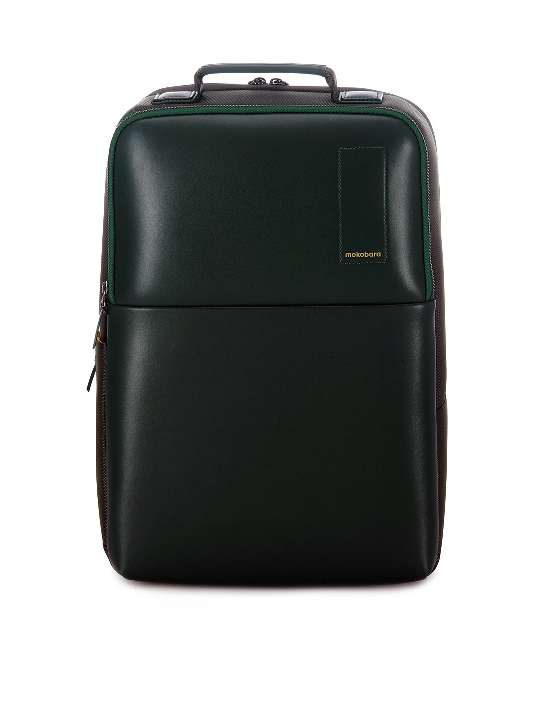 

MOKOBARA Unisex Green & Grey Solid Synthetic Leather Backpack