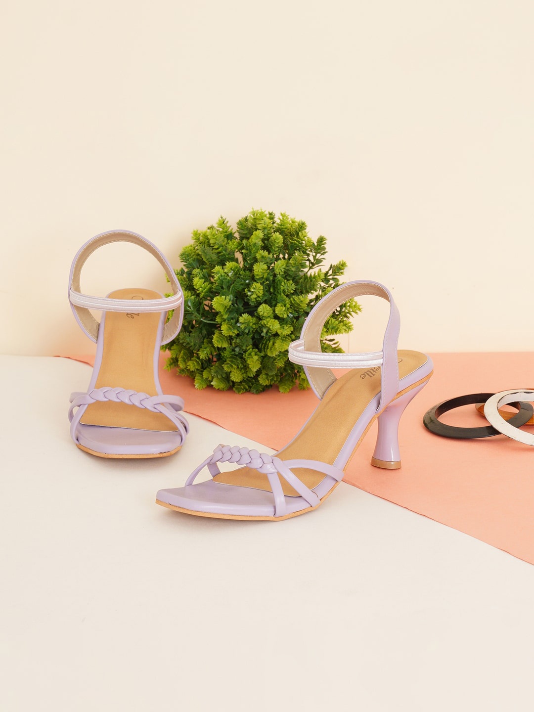 

VEILLE Women Purple PU Kitten Heel Sandals