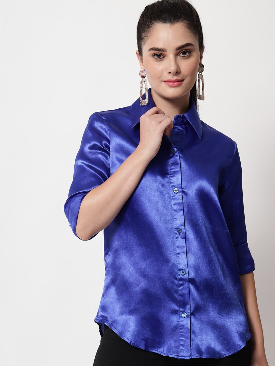 

Orchid Blues Women Blue Comfort Formal Shirt