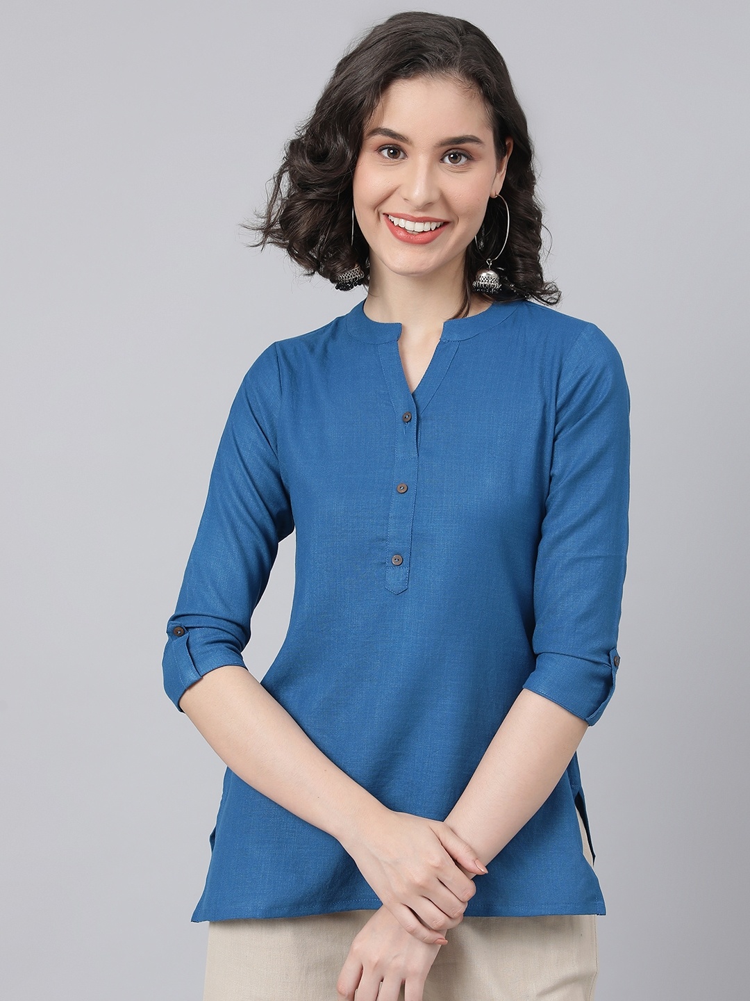 

MALHAAR Blue Pure Cotton Kurti