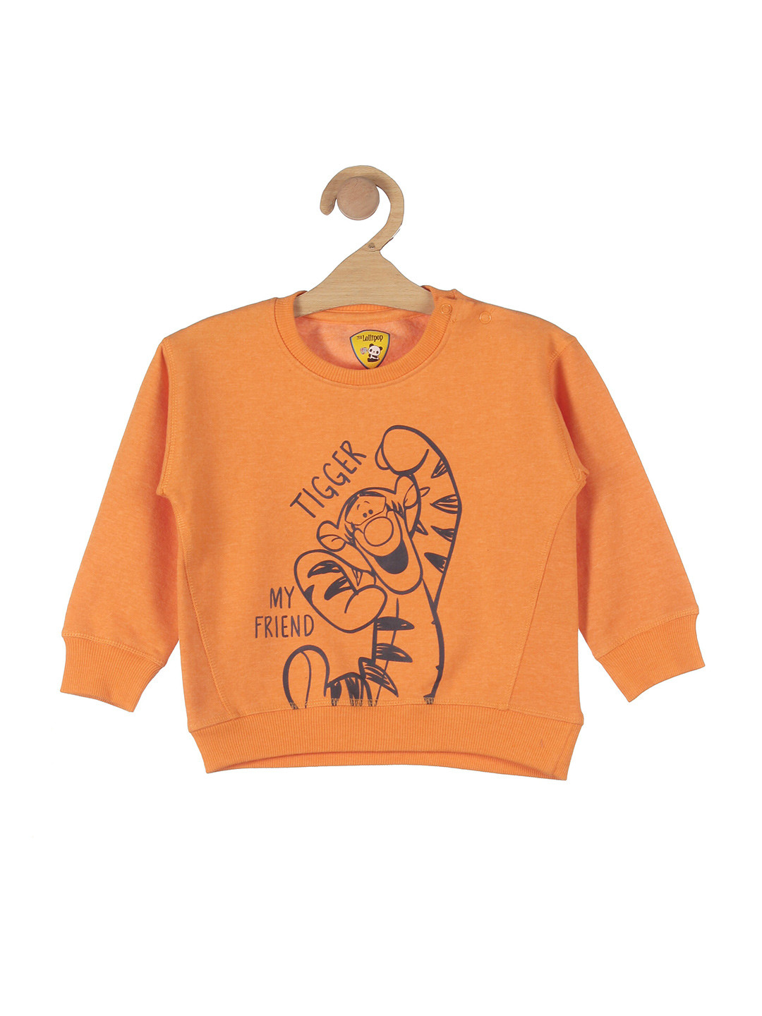 

Lil Lollipop Kids Orange Printed Cotton Sweatshirt