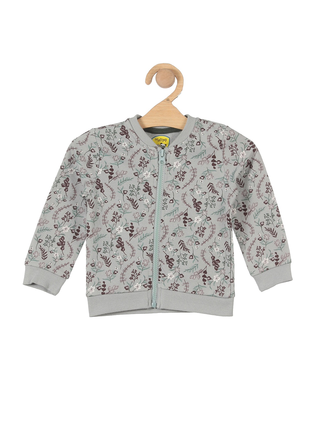 

Lil Lollipop Girls Grey Printed Cotton Sweatshirt