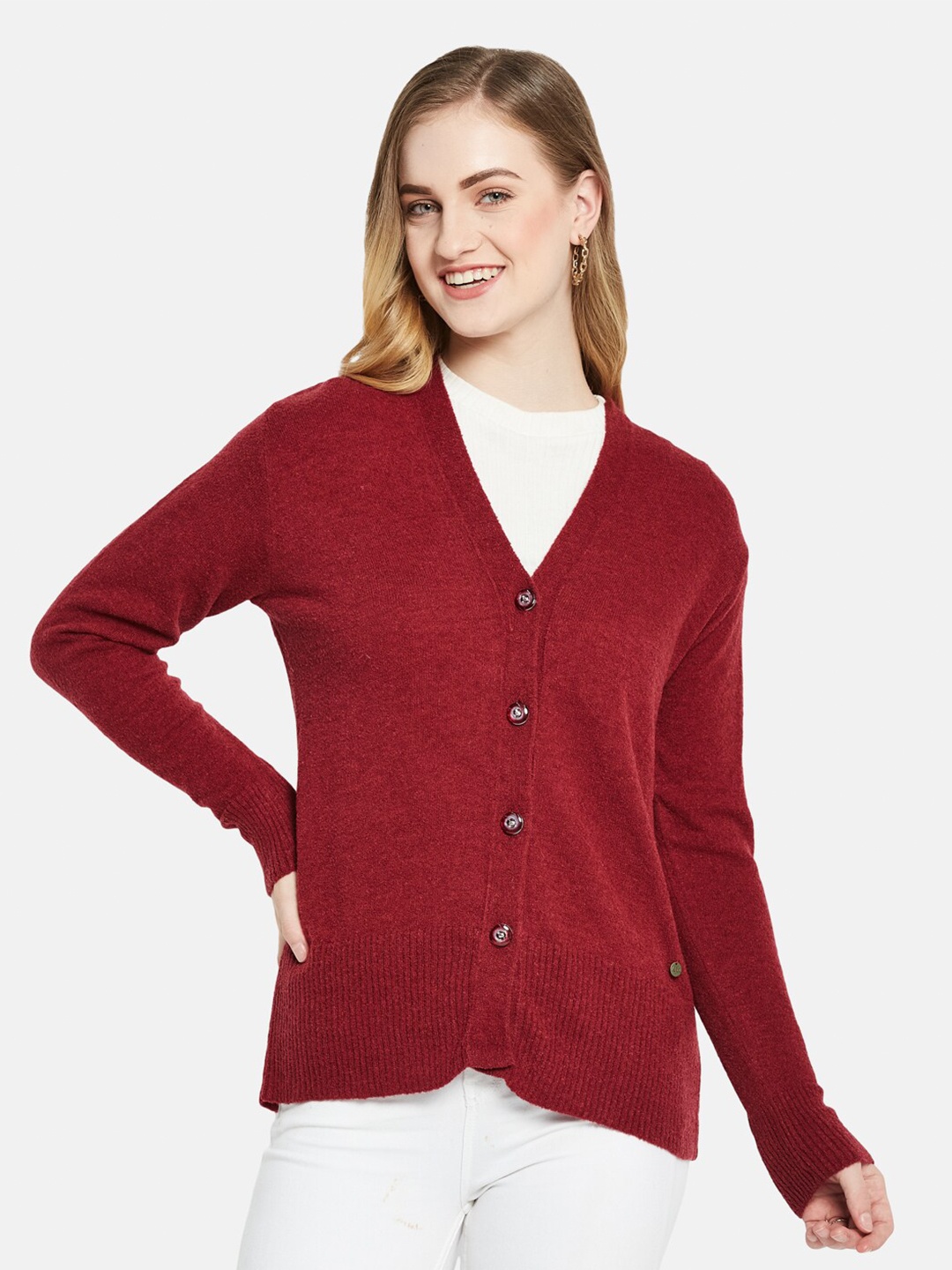 

Monte Carlo Women Maroon Cardigan