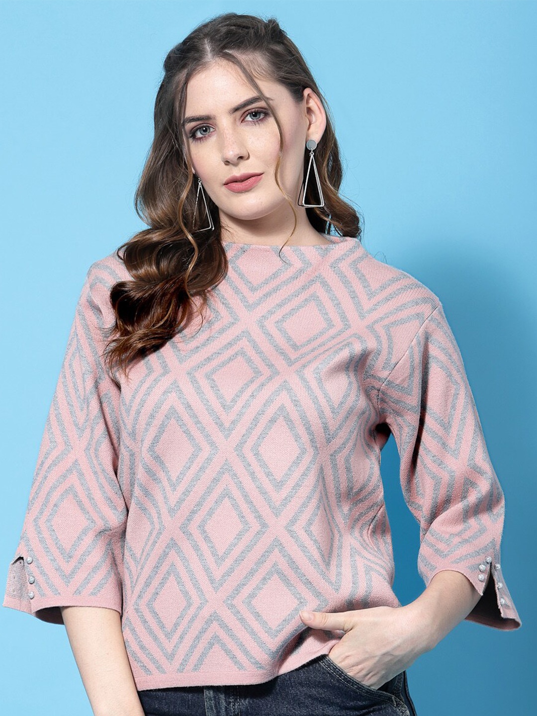 

Mafadeny Women Peach-Coloured Pullover
