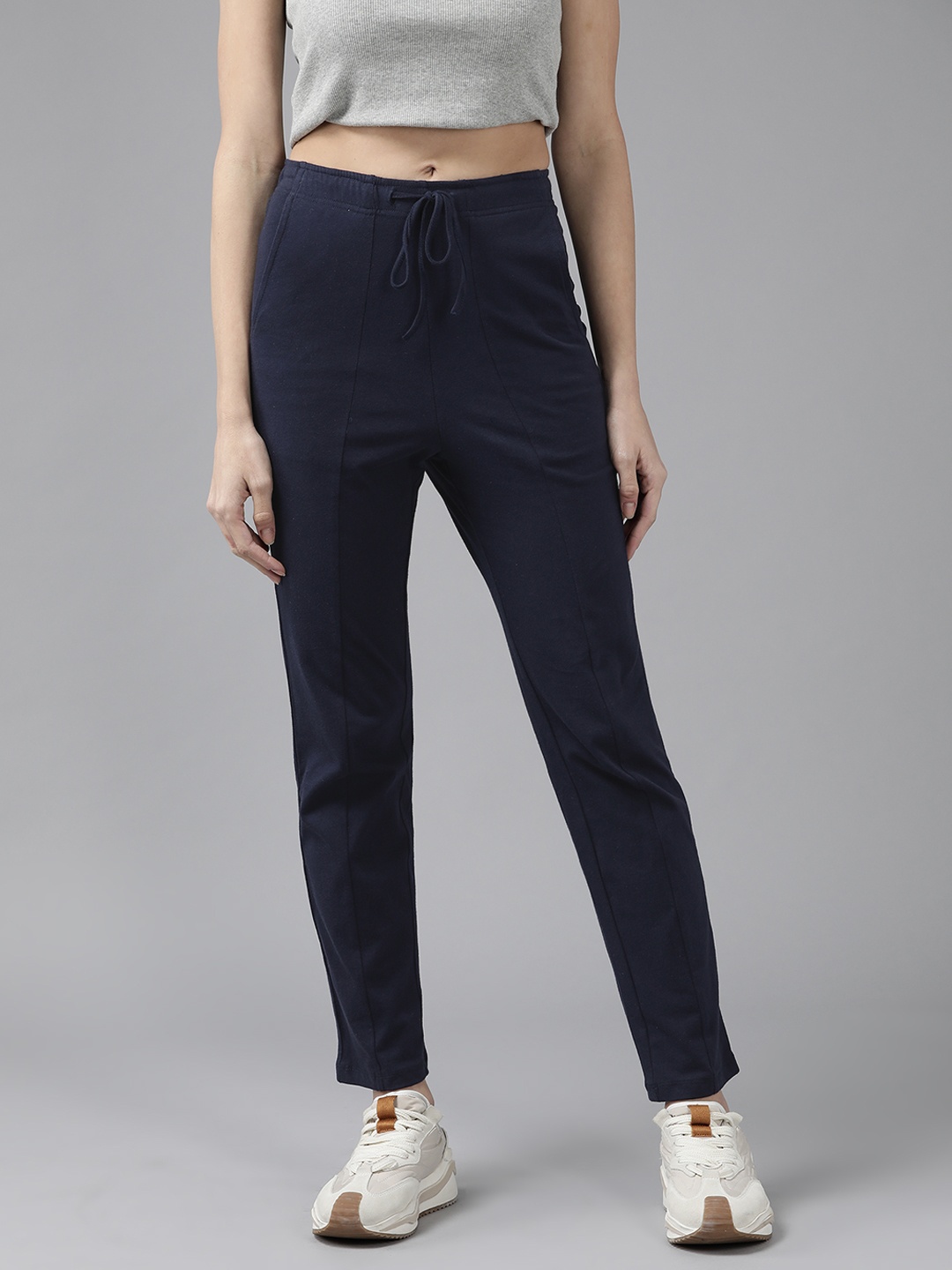 

Roadster Women Navy Blue Solid Trousers
