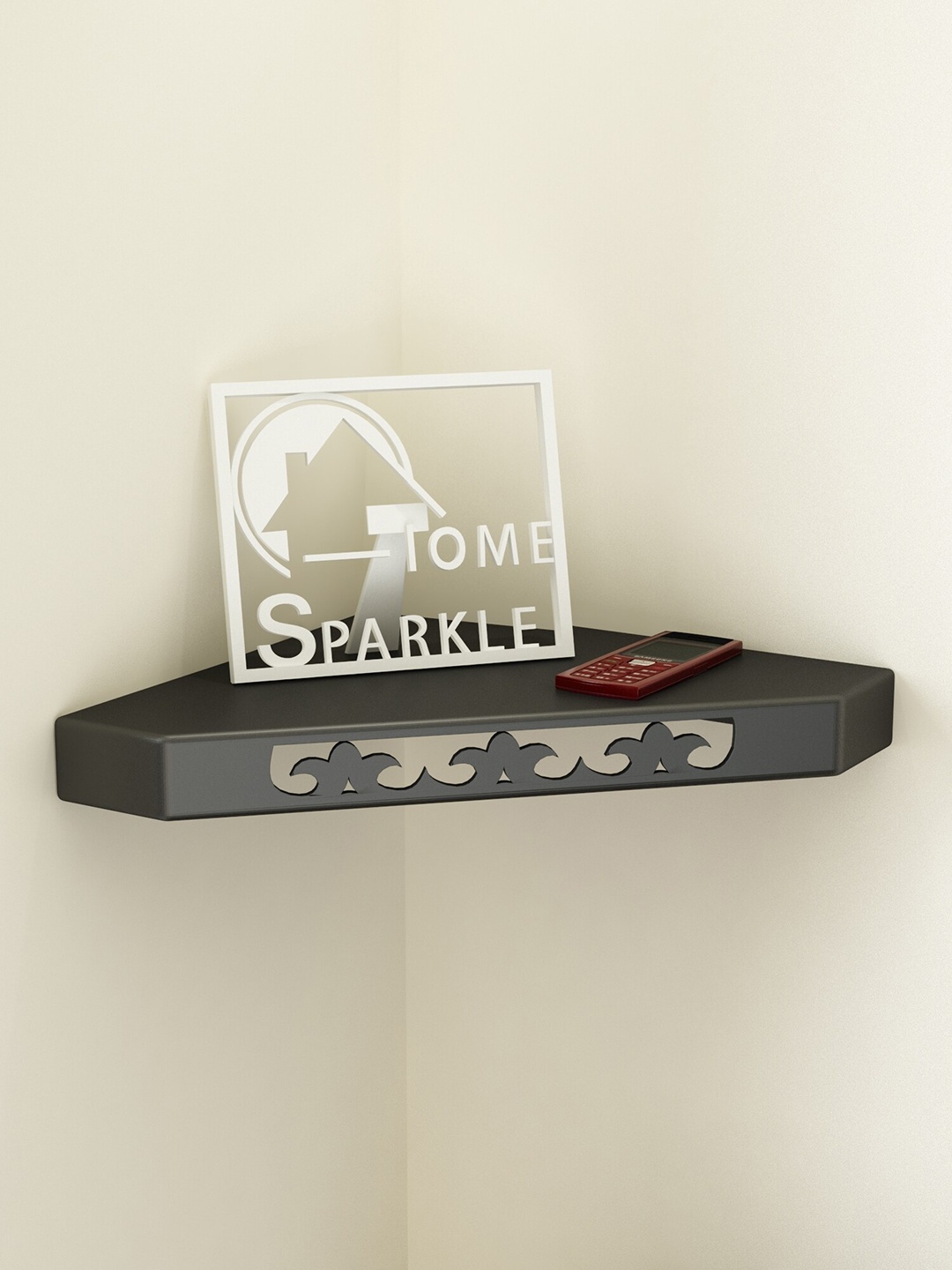 

Home Sparkle Black 3D Design Corner Wall Shelf Rack