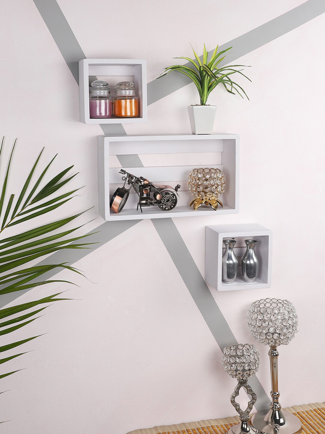 

Home Sparkle White MDF Wall Shelves