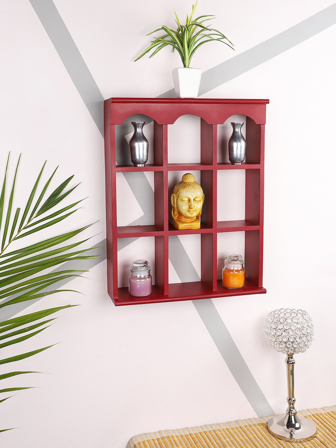 

Home Sparkle Red Wood Wall Shelves