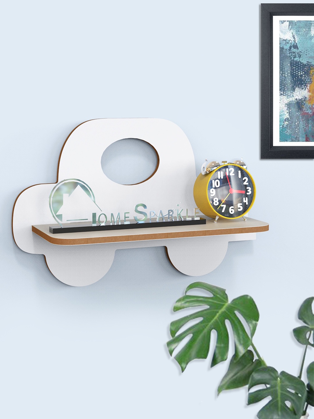 

Home Sparkle White MDF Wall Mounted Floating Shelves