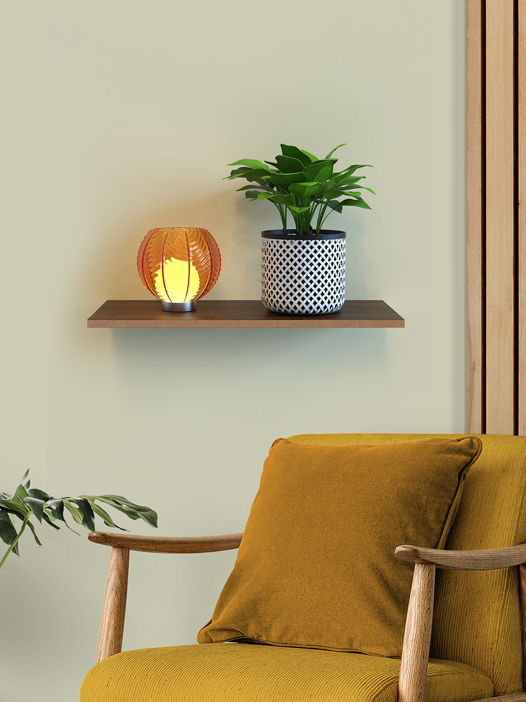 

Home Sparkle Brown Wooden Wall Shelf