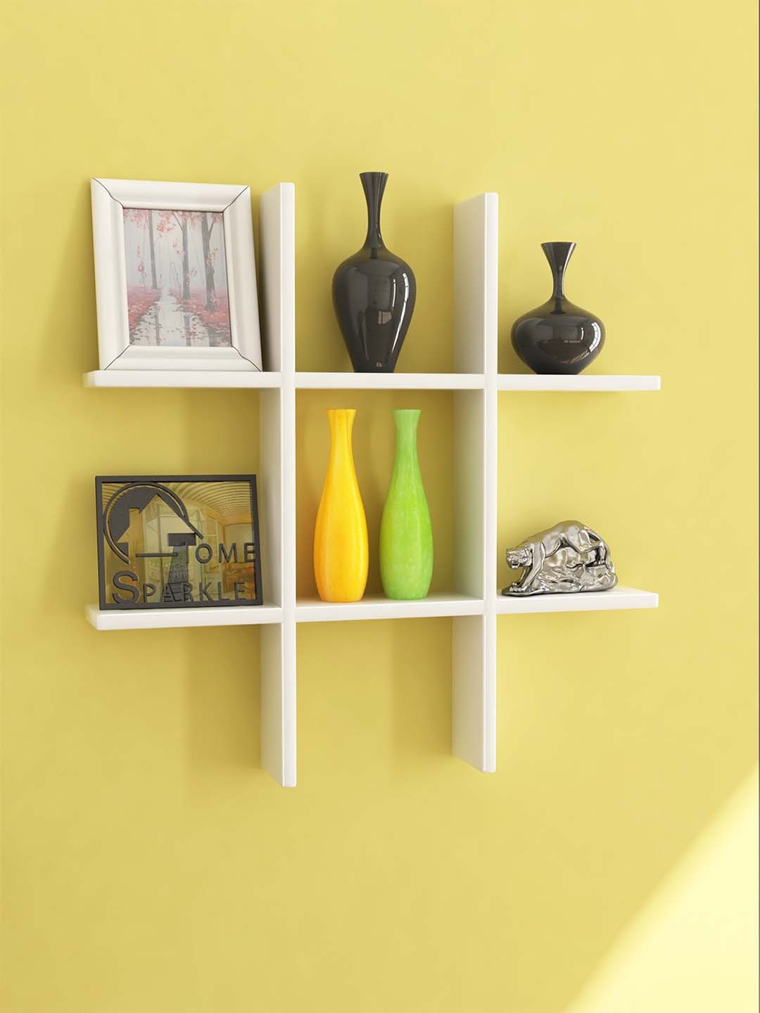 

Home Sparkle White Engineered Wood Wall Shelf