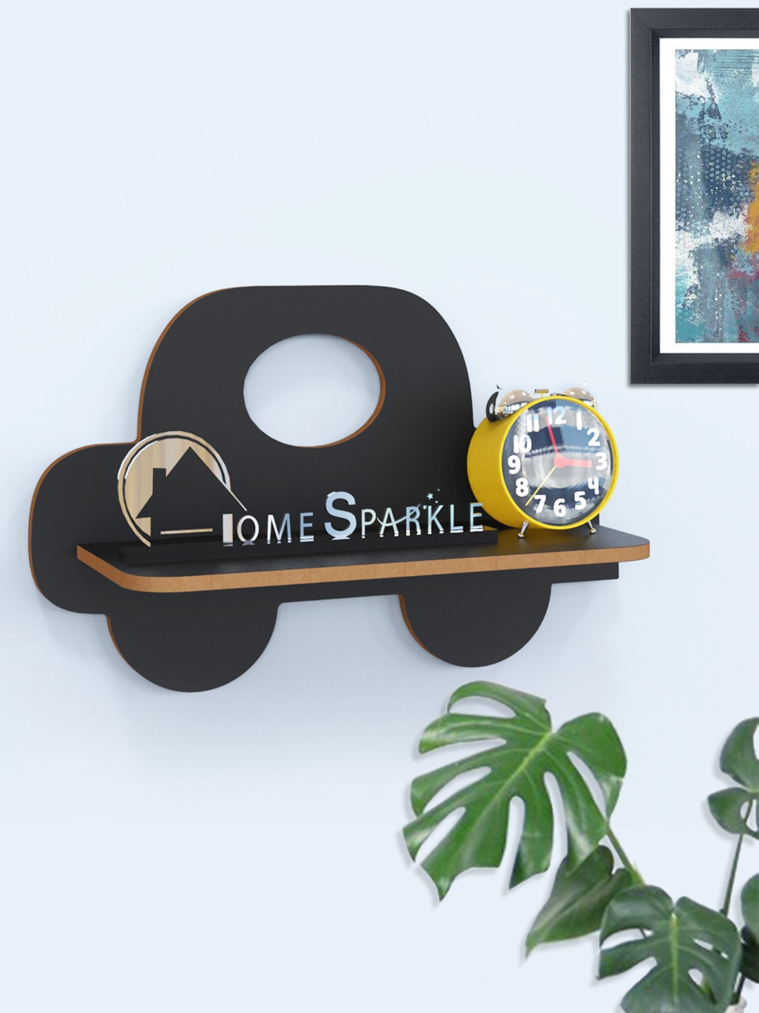 

Home Sparkle Black Solid Car Toy Wall shelf