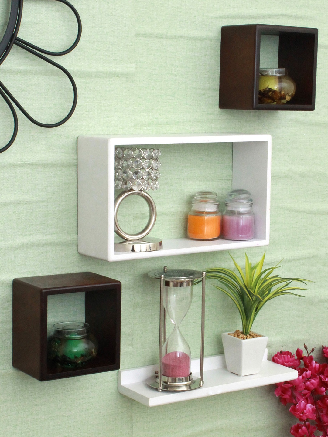

Home Sparkle Set of 4 MDF Pocket Wall Shelves, White