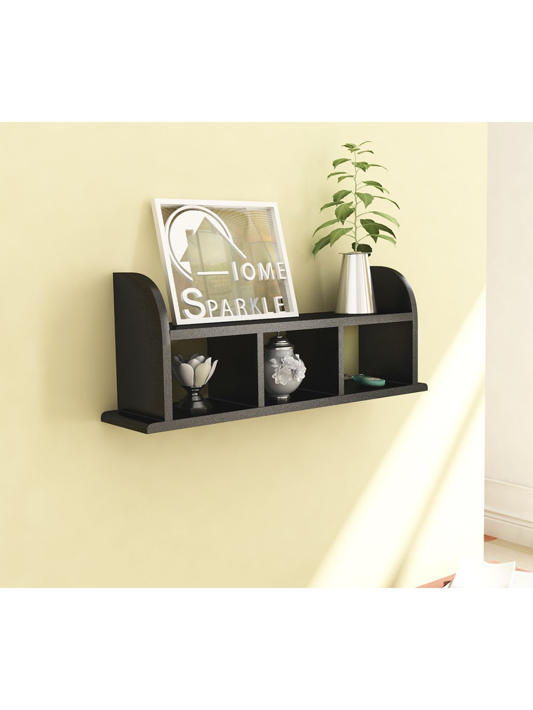 

Home Sparkle MDF Pocket Wall Shelf, Black