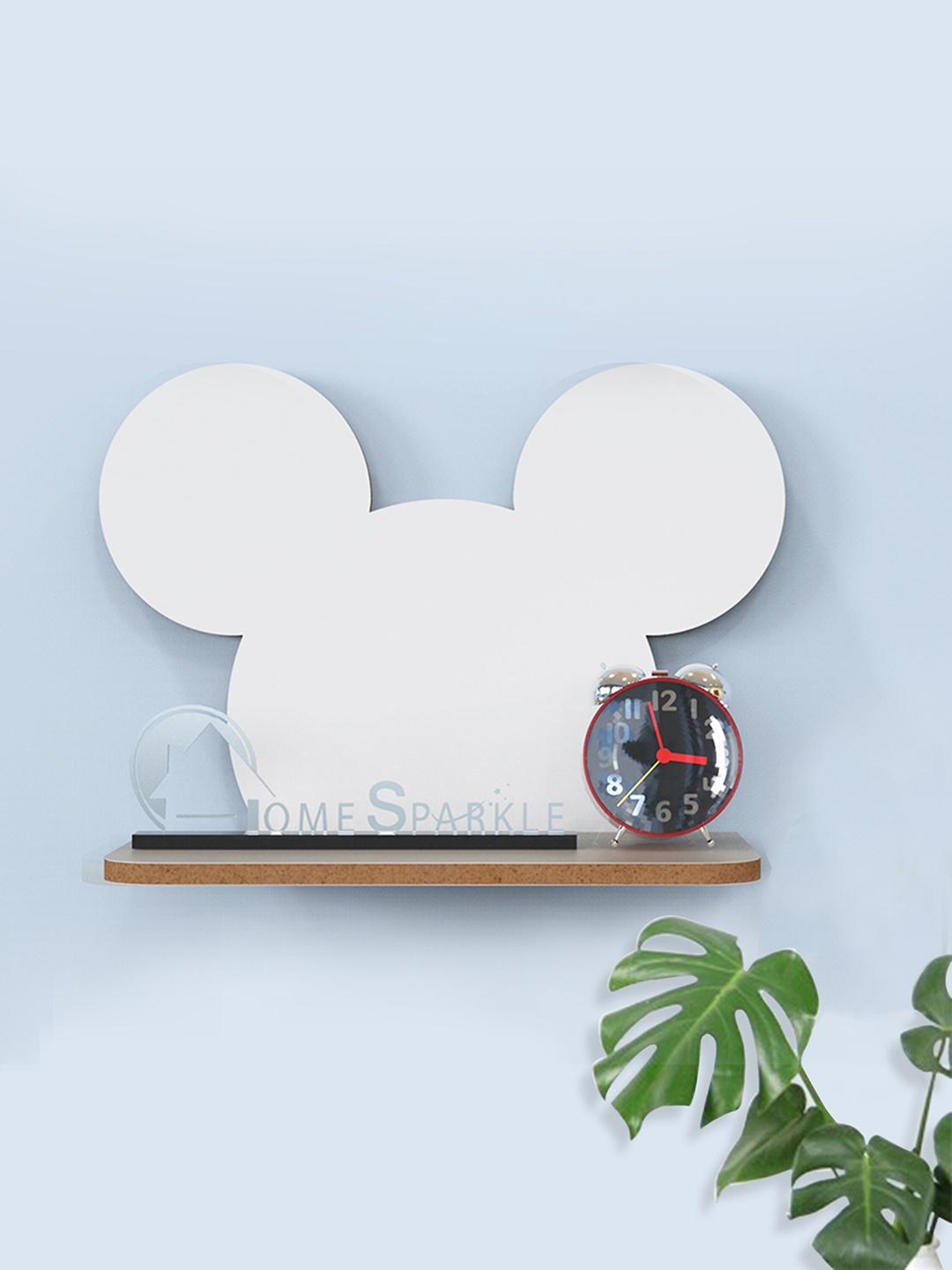 

Home Sparkle Mickey Mouse Shape Mdf Wall Shelf, White