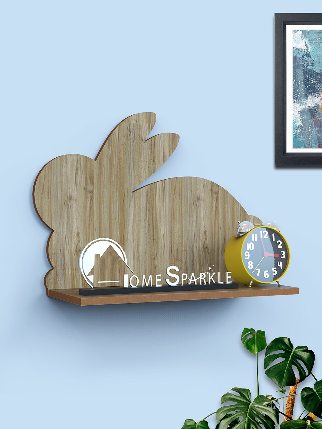 

Home Sparkle Rabbit Shape Wall Mounted Wall Shelf, Brown