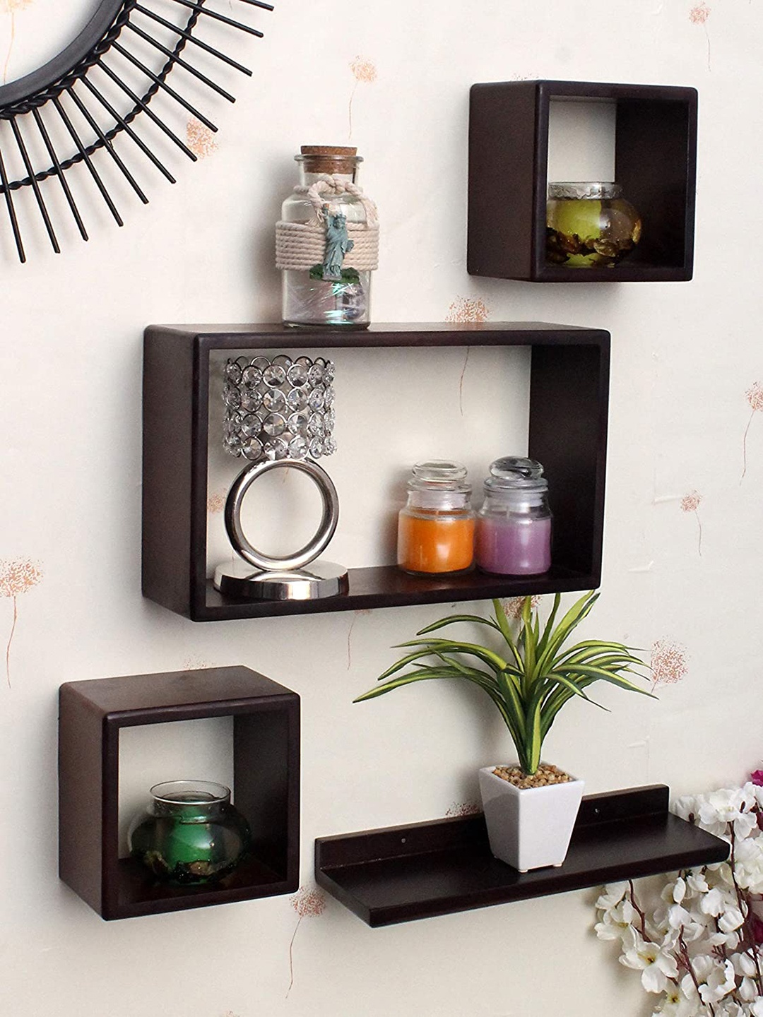 

Home Sparkle Brown Floating Wall Shelves