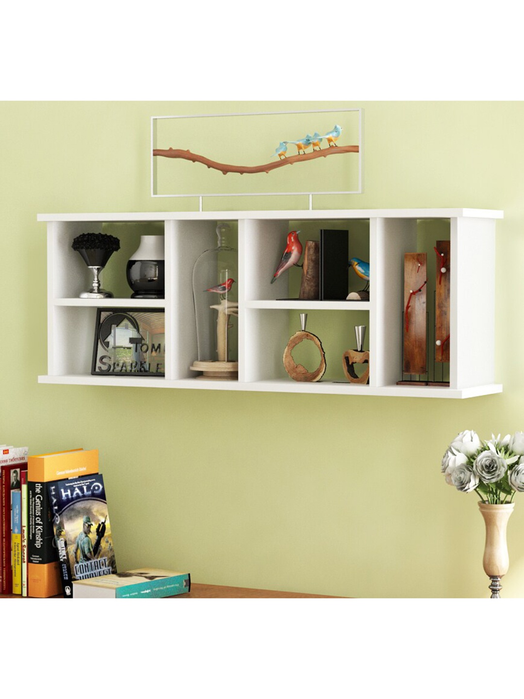 

Home Sparkle Rectangular Wall Shelf, White