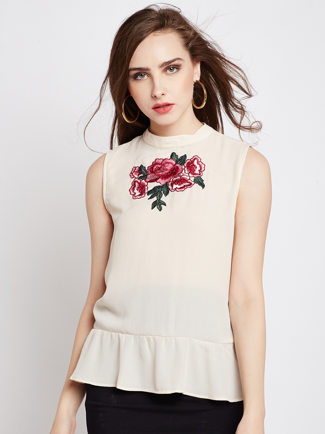 

RARE Women Peach-Coloured Solid Top