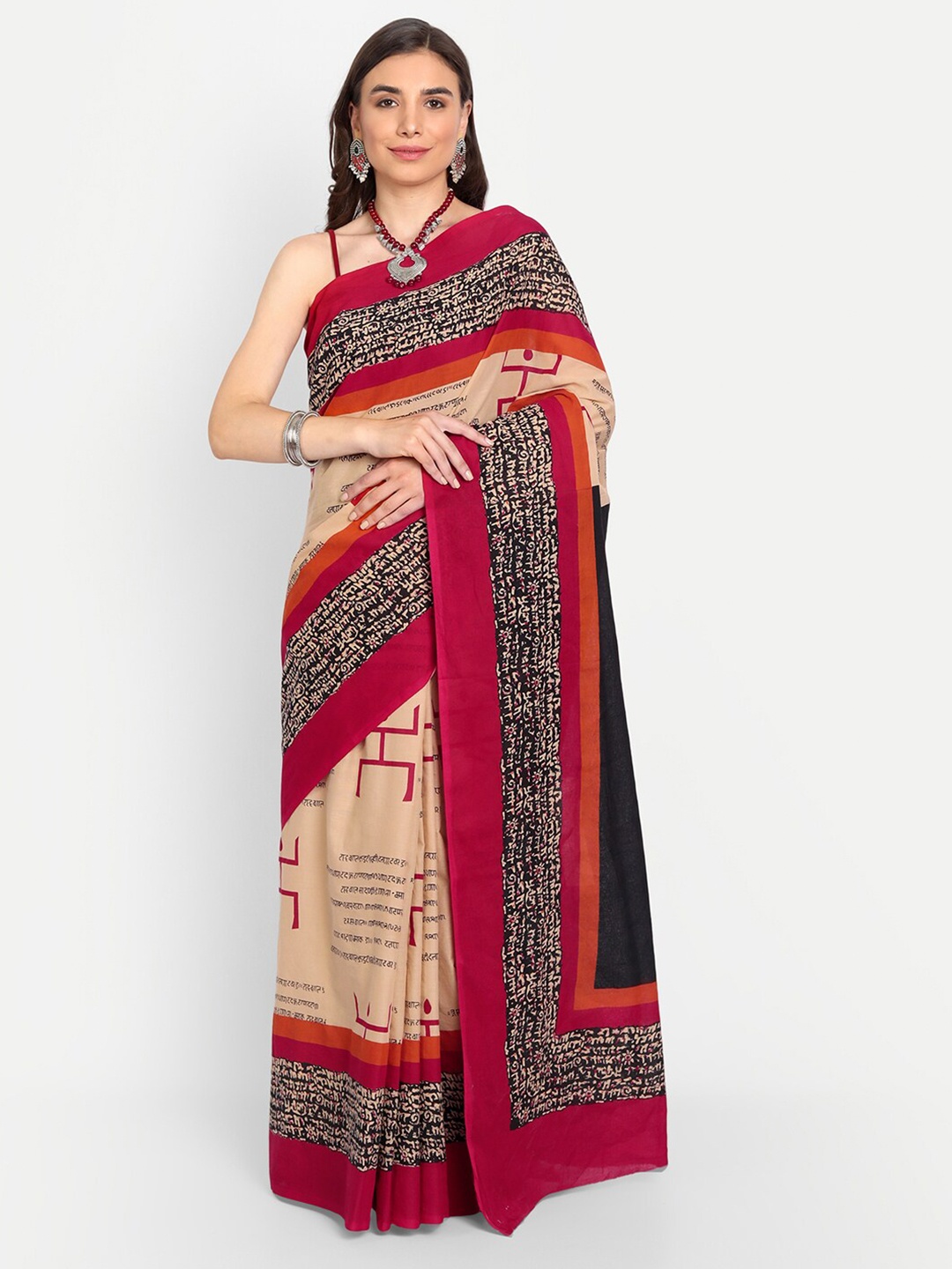 

BUTA BUTI Red & Black Ethnic Motifs Pure Cotton Saree
