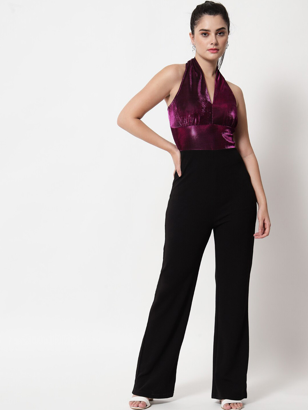 

Orchid Hues Fuchsia Halter Neck Basic Jumpsuit