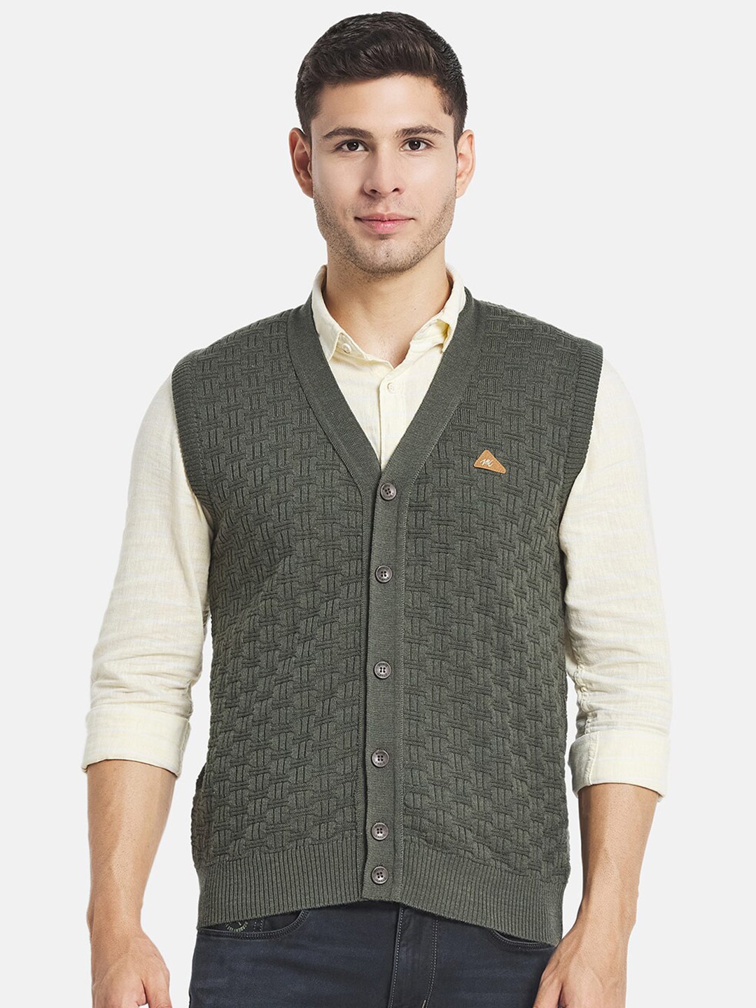 

Monte Carlo Men Olive Green Wool Cardigan