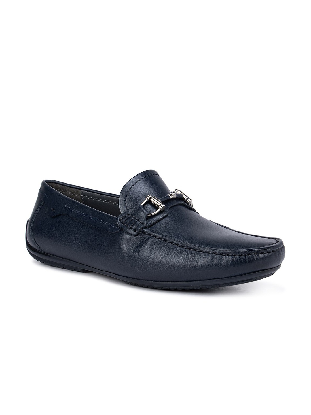 

ROSSO BRUNELLO Men Navy Blue Leather Loafers