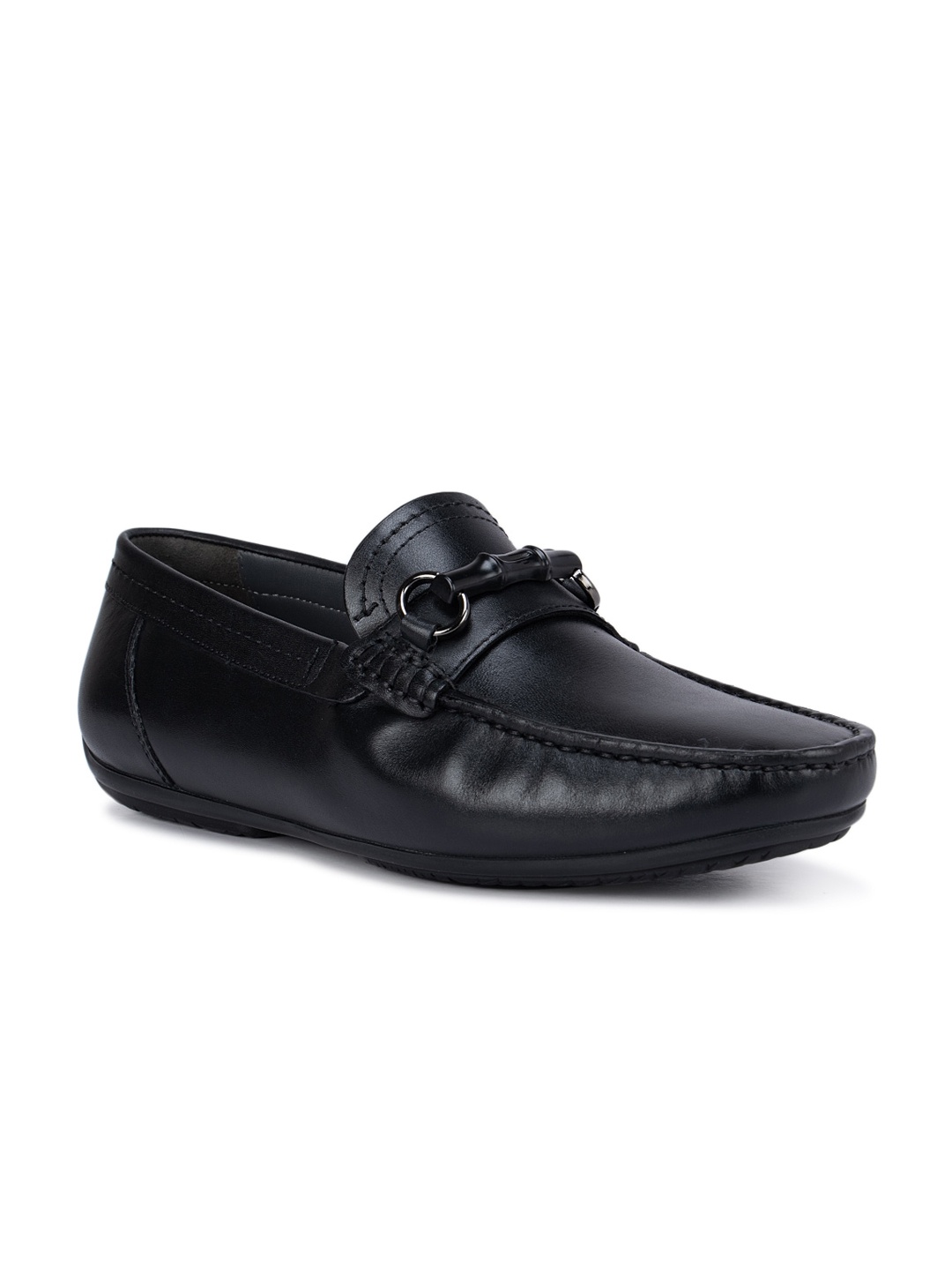 

ROSSO BRUNELLO Men Black Leather Loafers