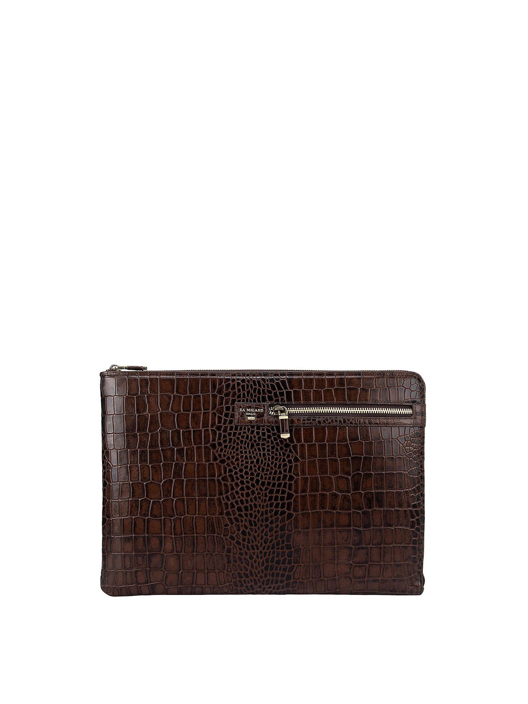 

Da Milano Men Brown Textured Leather Laptop Sleeve