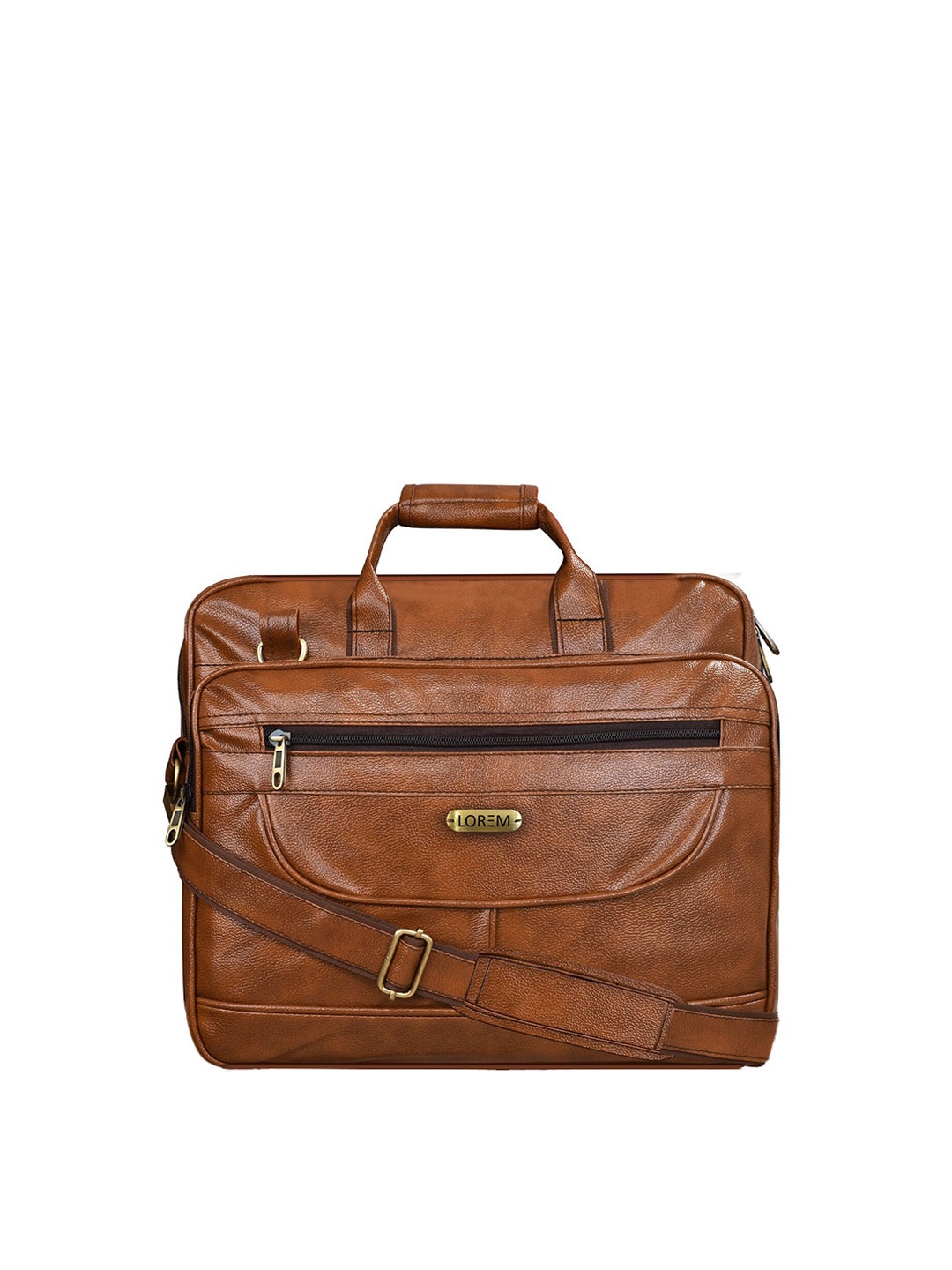 

LOREM Men Tan Textured Laptop Bag