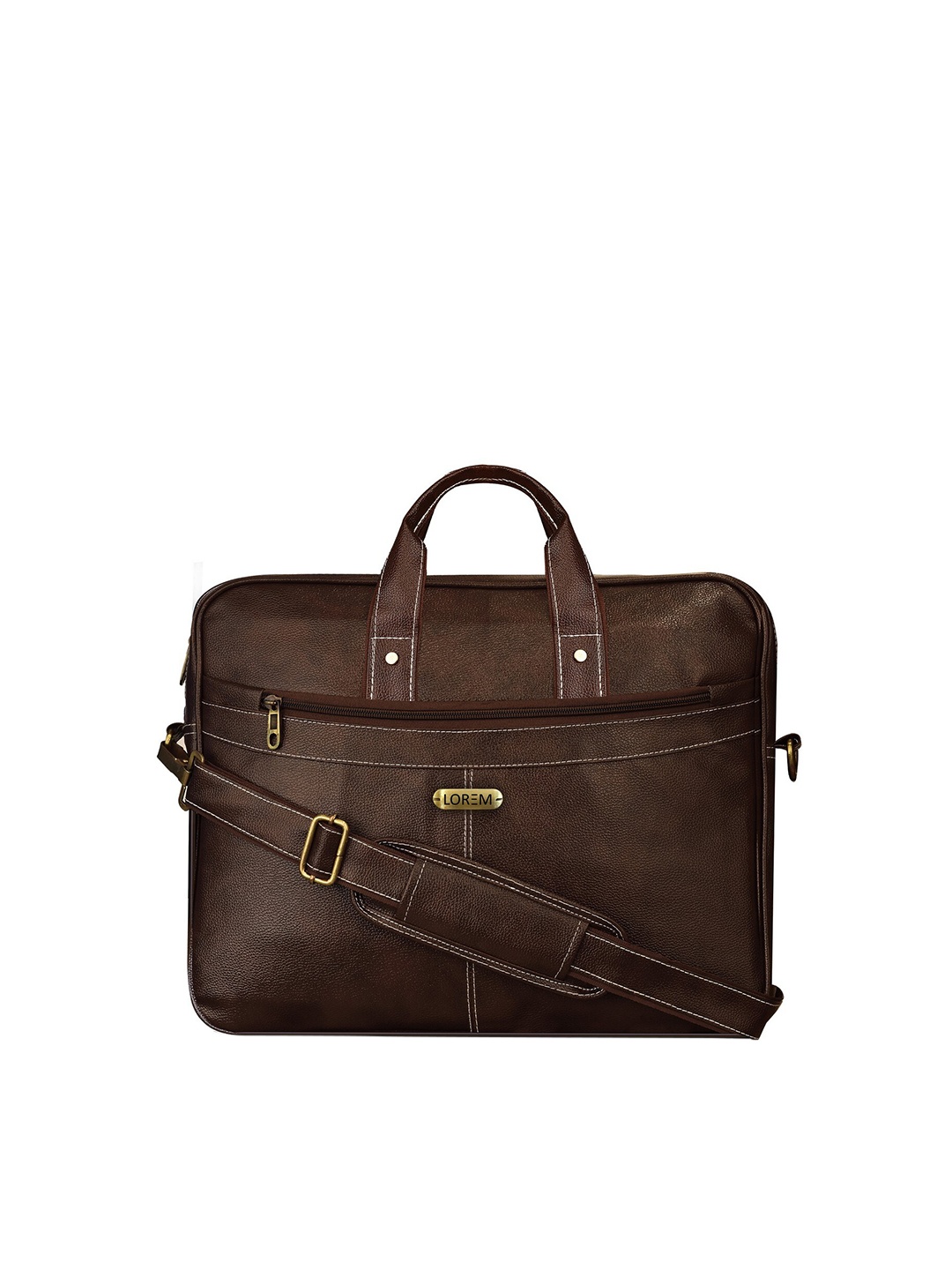 

LOREM Coffee Brown Formal Textured Laptop Bag