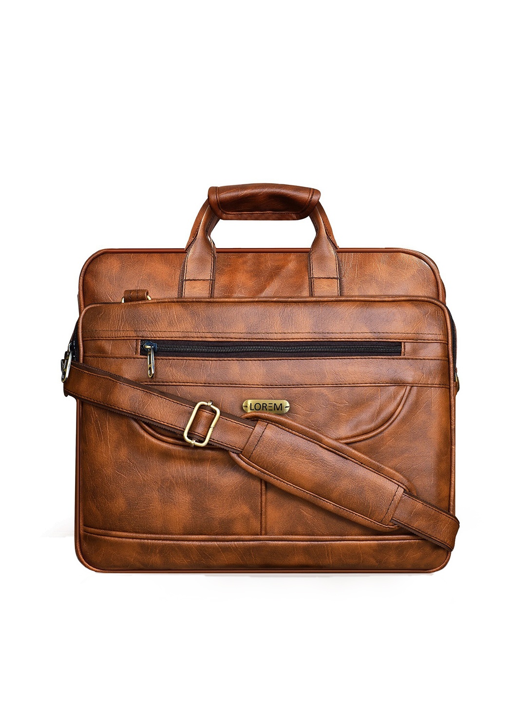 

LOREM Men Tan Textured Laptop Bag